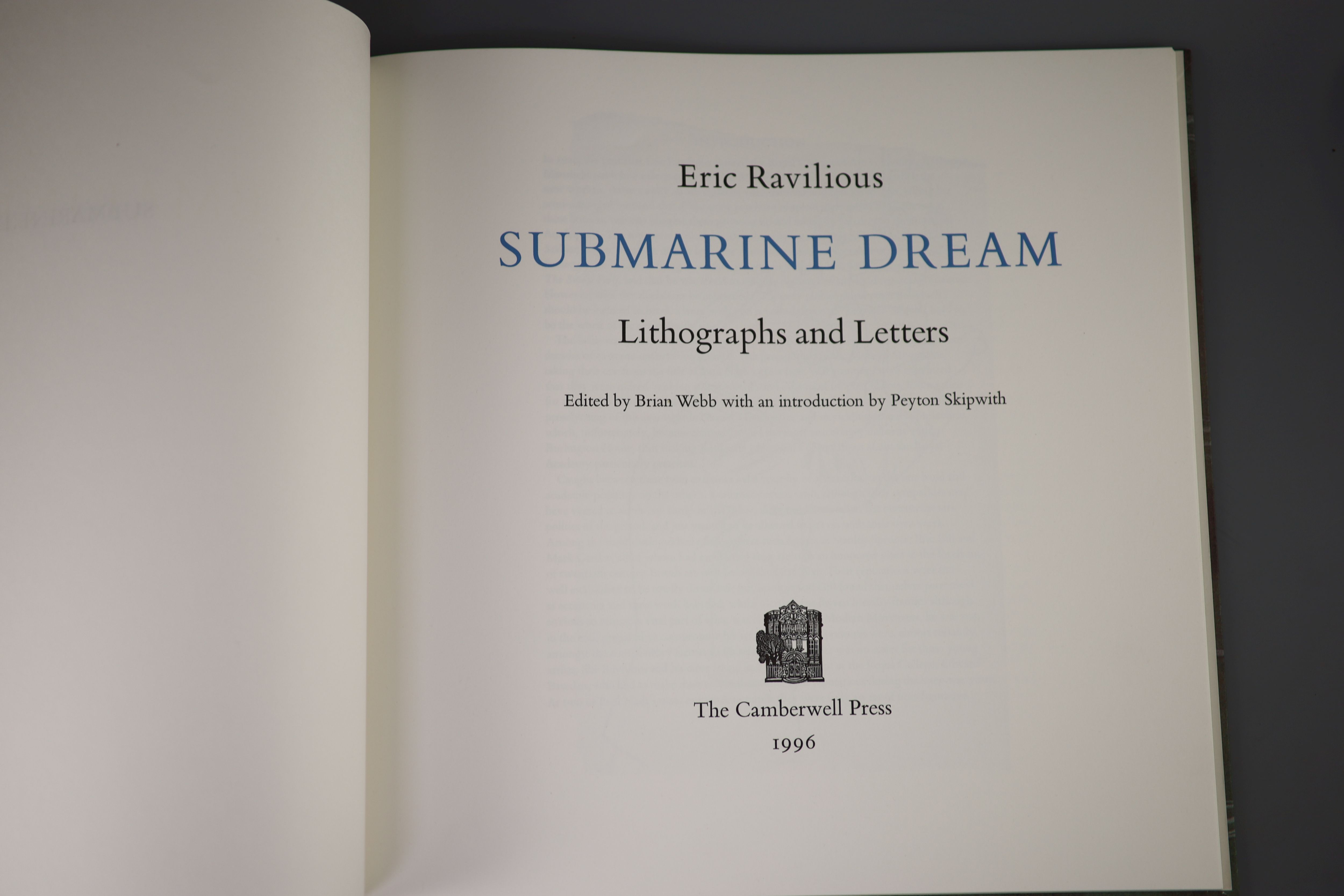 Eric Ravilious (1903-1942), Submarine Dream, lithographs and letters, 14.5 x 14.75in.